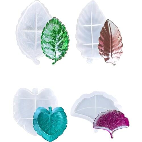DIY Crystal Drop Moulds Irregularly Shaped Leaves Holding Plates Fruit Nuts Snack Plates Silica Gel Moulds Handmade Crafts