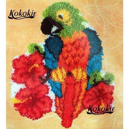 Diy tapijt latch hook kits rug bird printed canvas diy hanmade craft carpet needle for carpet embroidery handwerken knooppakket