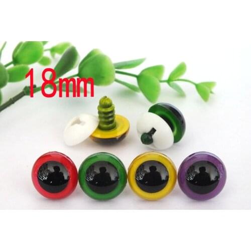New 40Pcs 18mm Plastic Safety Eyes For Bear Doll Animal Puppet Crafts 4 Colors