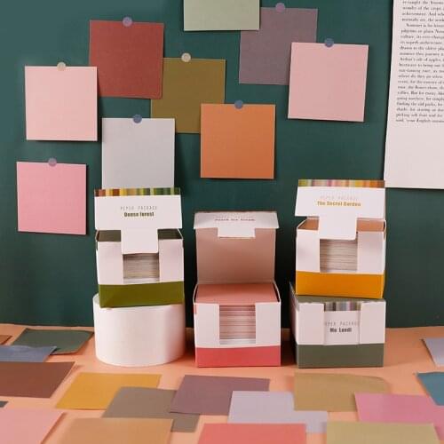 INS Wind Note Paper Simple Solid Color Note This Non Sticky 150PCS Hand Ledger Message Note Student Label Card