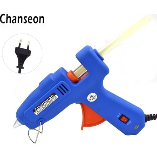Hot Melt Glue Gun EU Plug 60W 100W Ajustable With 1pc Glue Stick Graft Repair Thermo Electric Heater Industrial Hotglue Tool