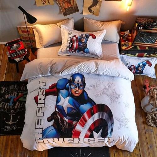 Disney Original Captain America Hulk Avengers Bedding Set Cotton Kids Boys Children Bedroom Decor Gift Duvet Cover Twin Queen