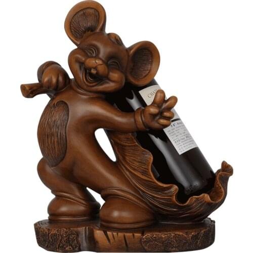 Creative American Mouse Wine Rack Living Room Wine Cabinet Display Zodiac Mouse Wine Bottle Storage Shelf