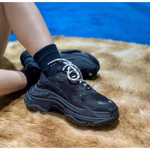 Balenciaca Triple Black thick Bottom shoes Women Dad Clear Sole White Trainers Fashion Neon Green Sneakers for mens