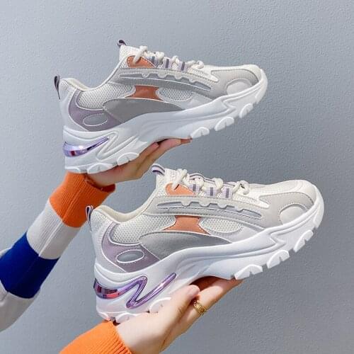 Summer White Chunky Sneakers 2021 Platform Sports Shoes Fashion Womens Sneakers Vulcanized Casual Shoes Tennis Female Basket