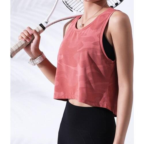 Cool Camo Printed O-neck Running Sports Vest Tank Tops Women Lightweight Fitness Workout Gym Yoga Sleeveless Shirt Crop Top S-L