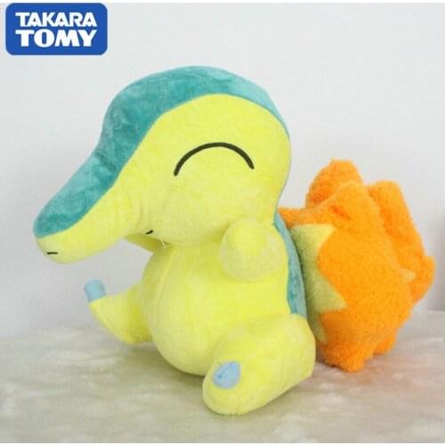 TOMY 28cm Cute Pokemon Anime Cyndaquil Plush Stuffed Toys Pocket Monster Pillow Collection Ornaments Gift for Children Girls