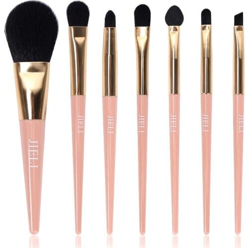 JIELI Makeup Brushes Set 7PCS/lot Cosmetics Tool With Leather Bag Professional Make up Brush Powder Brush Foundation Brush