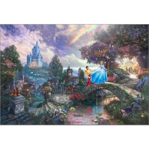 Embroidery Counted Cross Stitch Kits Needlework - 14 ct DMC color DIY Arts Handmade Decor - Cinderella Wishes Upon a Dream