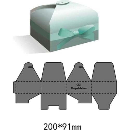 New hot diy box cutting Dies Decor METAL CUTTING DIES Craft Embossing Scrapbooking paper craft home decoration 200*91mm