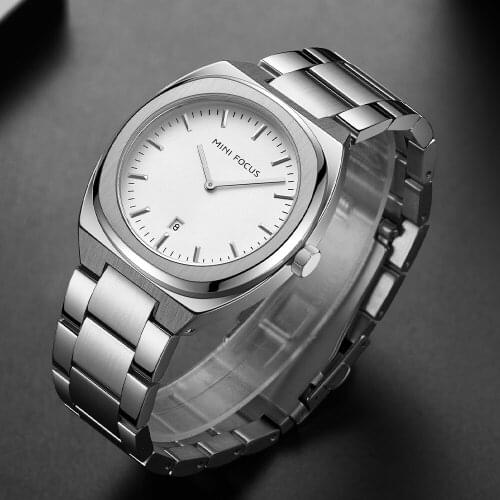 MINI FOCUS 2021 New Mens Watches Luxury Fashion Quartz Wrist Watch Men Waterproof Full Steel Calendar /Business Watch Relogios