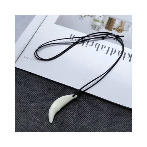 T35 Necklace Mens Imitation Spike Shape Pendant Dog Bone Ornament Wu Jing Celebrity Inspired