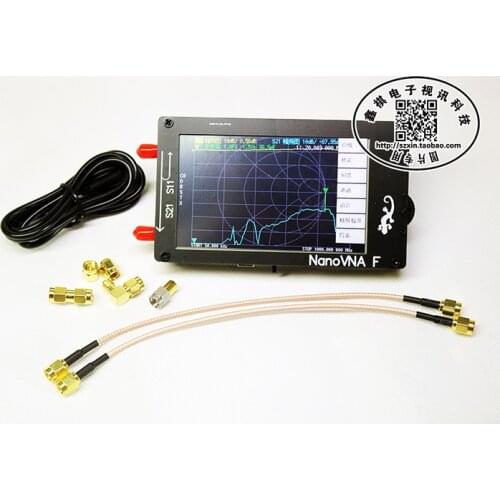 NanoVNA-F Portable Handheld Vector Network Analyzer SWR Meter 50KHz-1000MHz MF HF VHF Antenna Analyzer + 4.3Inch IPS TFT LCD