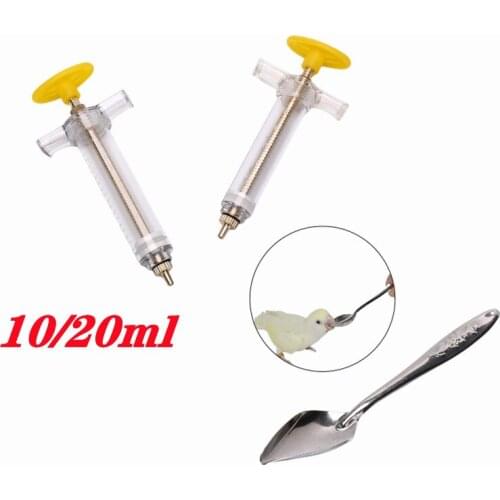 Adjustable Baby Bird Feeder With Gavage Tube Parrot Feeding Syringe Hand-Raised Breast Feeding Medicine Bird Supplies 10/20 ML