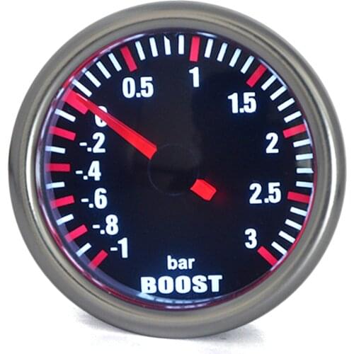 DepoTuning 3.0 BAR 2"52MM Boost Turbo Gauge Mechanical Meter Auto White LED