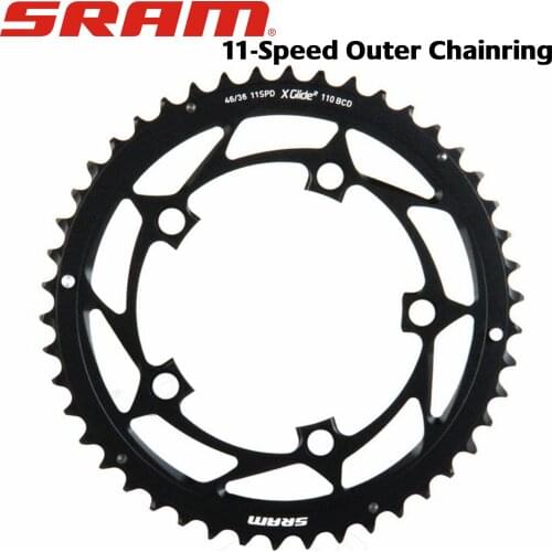 SRAM 11-Speed 11s Outer Chainring BCD110 46T - Black (Offset N/A), 11.6218.010.002