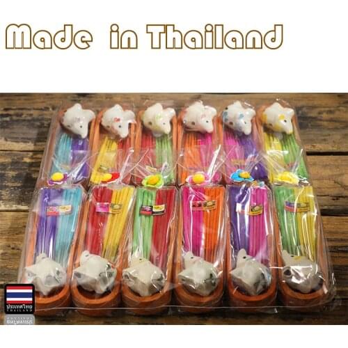 1pcs Thailand Incense Sticks Handmade Aromatherapy Stick Wooden Boxes Mixed Scent Buddhist Supplies with Mini Insence Burner