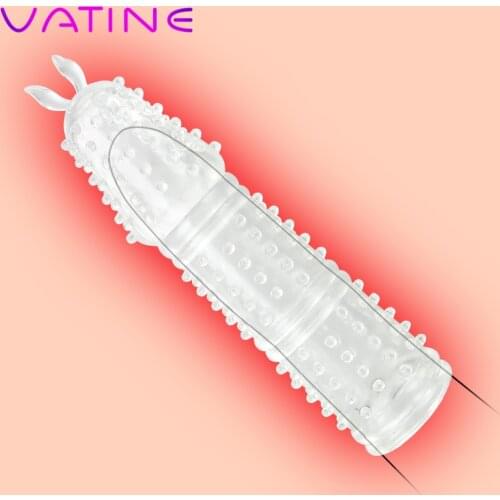 VATINE Penis Sleeve Penis Enlargement Sex Toys for Men Penis Extender Erotic Cock Ring Reusable Condoms Sex Toys for Men