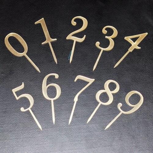 Gold Acrylic number 0-9 cupcake cake toppers birthday cake topper birthday party decorations wedding anniversary decoration