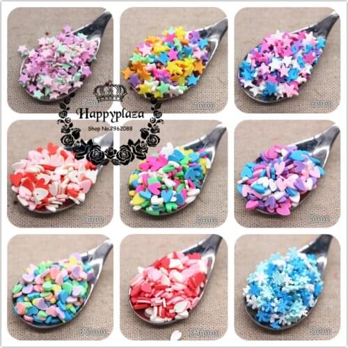 30g Mix Colors Polymer Clay Heart/Star/Flower/Bow/Snowflake/Round/Dice Slice/Granular for Phone Case/Bread Crumbs DIY