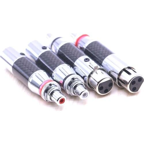 4pcs/lot hi-end XLR to RCA Female Socket Adapter silver plated Balanced Cable Plug Male