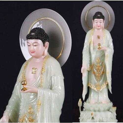 52CM large high grade Buddhism figure jade Almighty Amitabha buddha GOD Asia HOME protection Prosperity Altar FENG SHUI statue