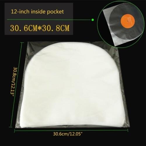 50Pcs 12\" Clear Vinyl Record Protecter LP Record Bags Anti-static Record Sleeves R66F