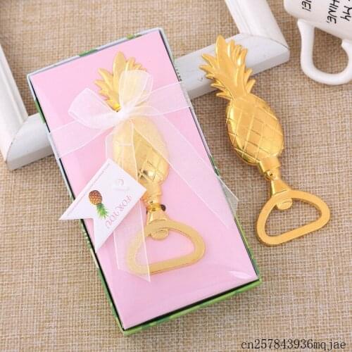 50pcs Alloy Gold Pineapple Openers Pineapple Shape Wine Bottle Openers Wedding Party Birthday Gift Tool