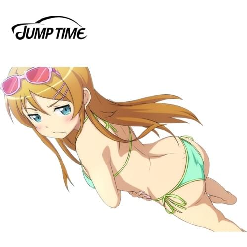JumpTime 13cm x 8.6cm 3D Car Stickers Sexy Girl Oreimo Kousaka Kirino Render Decals Motorcycle Car Styling Graphics