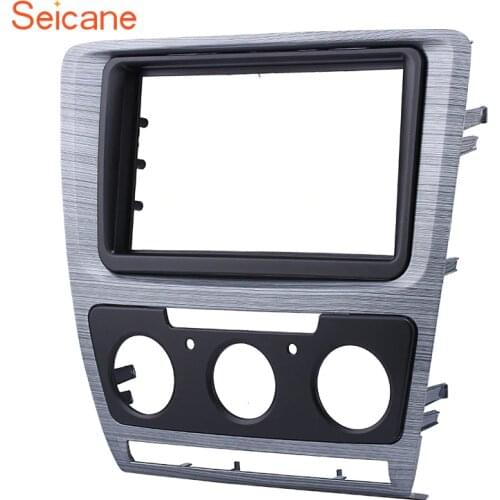 Seicane 2DIN Wire Drawing Car refitting Radio Fascia Frame Panel Trim Installation Kit for SKODA Octavia 173*98/178*100/178*102m