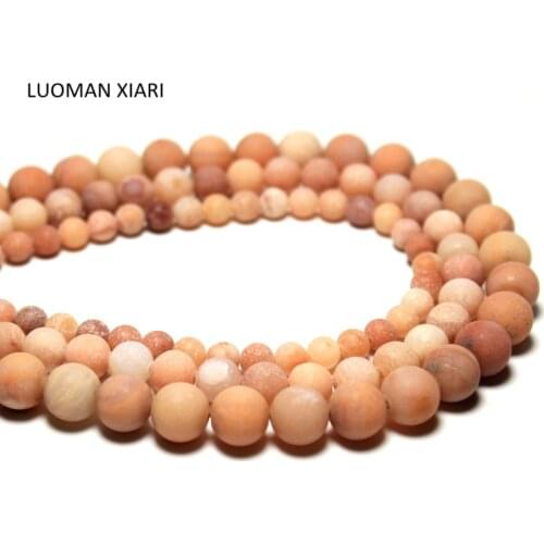 Wholesale AAA+ Dull Polish Pink Aventurine Crystal Natural Stone Beads For Jewelry Making DIY Bracelet 4/6/8/10mm Strand 15