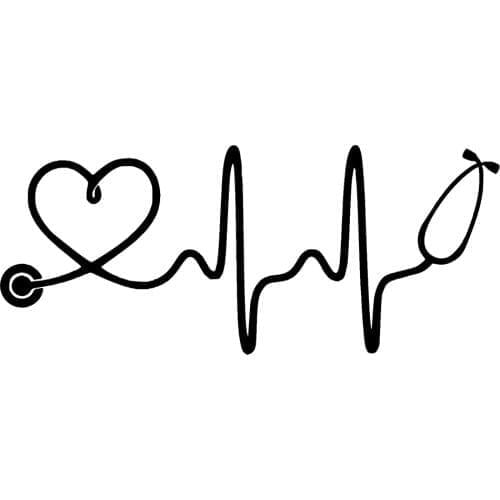Dawasaru Nurse Stethoscope Heartbeat Car Sticker Personalized Decal Laptop Suitcase Motorcycle Auto Accessories PVC,15cm*6cm