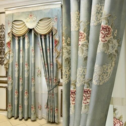 European High Precision Relief Jacquard Shading Curtains for Living Dining Room Bedroom