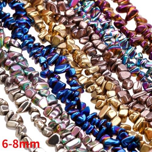 Natural Hematite gravel Loose Seed Beads 6-8mm Luck Blessing Change Destiny for Jewelry Making DIY Bracelet Necklace Earring