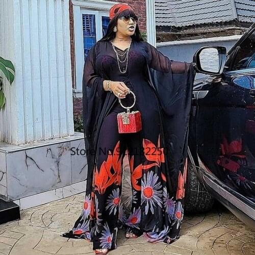 2 Two Piece Set Summer Clothes African Dresses for Women 2021 Party Dress Sets Pants Suits Dashiki Abaya Dubai Boubou Robe Femme