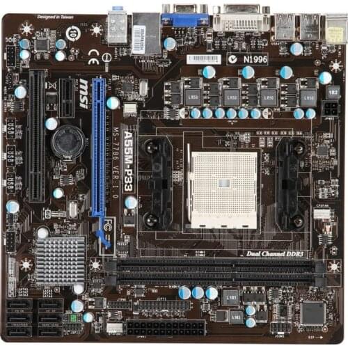 For MSI A55M-P33 original motherboard Socket FM1 DDR3 RAM 16G SATA II Micro ATX Desktop Motherboard