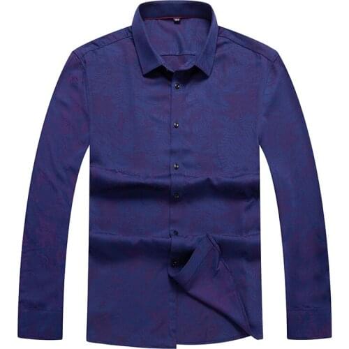 10XL 8XL 6XL 5XL 4XL Cotton Autumn winte Loose Fit Casual Shirts long Sleeve print Shirt Social Men Dress Shirts chemise homme