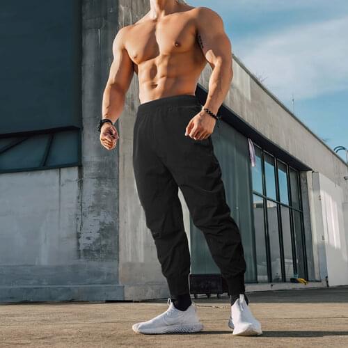 New Mens Gyms Pants Casual Mens Tracksuit Sportswear Bottoms Cotton Fitness Workout Skinny Joggers Fashion Sweat Pants