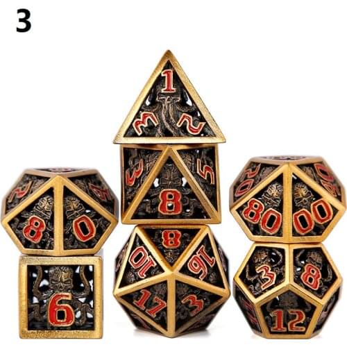 New Metal Hollow DND Dice Set D20 Dados Rol Polyhedral RPG Dice Playing Dobbelstenen Dobbel Game Dice
