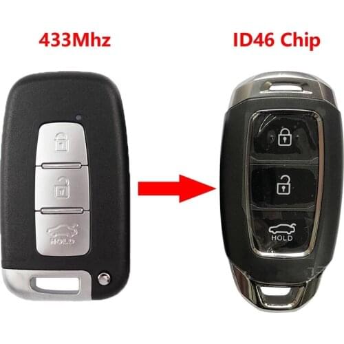 For Hyundai 433Mhz Solaris Elantra Sonata Tucson IX25 i30 IX35 ix45 i20 Upgrade Remote Key Car Modified Keyless Smart Remote Key
