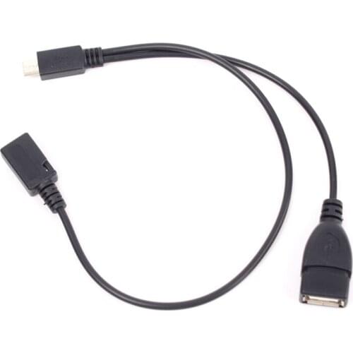 Micro USB Male To USB Female Host OTG Cable Y Splitter for Samsung #69722