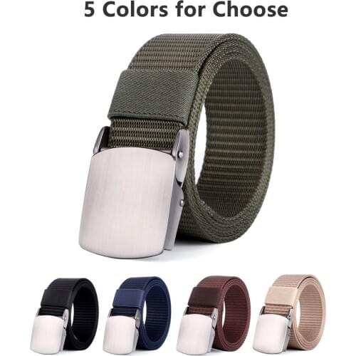 Fashion Unisex Canvas Belt Metal Tactics Woven Belt Canvas Belt Casual Pants Cool Wild Gift Belts