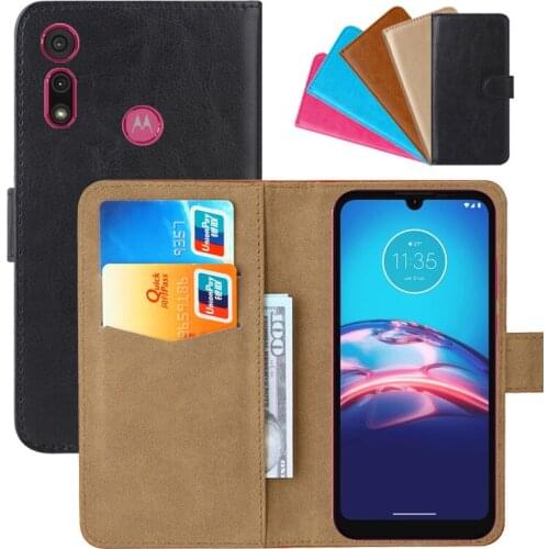Luxury Wallet Case For Motorola Moto E6i PU Leather Retro Flip Cover Magnetic Fashion Cases Strap