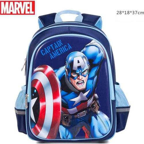 Disney Boys 3D School Bags Child Spiderman Captain America Book bag Kids Shoulder Bag Satchel Knapsack Hot Waterproof Backpacks