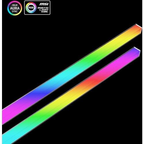 AURA Multicolor 12V/4PIN Aluminum Breathing Light Strip Chassis Light With Magnetic RGB LED Pollution Color Atmosphere Lamp