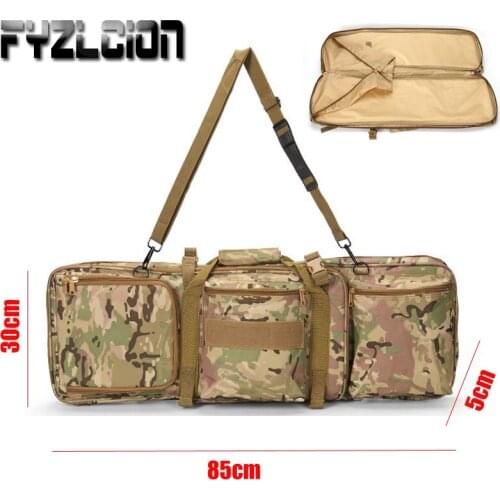 Tactical 85cm Dual Rifle Case Gun Bag for M4 Airgun Air Rifle Hunting Nylon Double Pack Military Carrying Shoulder Pouch