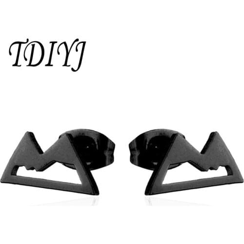 TDIYJ 3pairs/lot Minimalist Mountain Stud Eearrings for Women Kids Cute Stainless Steel Earring Jewelry Accessories Gifts