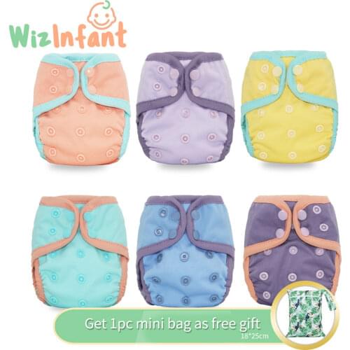 WizInfant ReusableNewborn Tiny Baby Cloth Diaper Cover Ecological &Washable Pocket Nappy for 0-3kg Boys and Girls