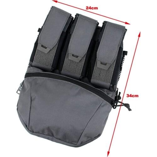TMC3431-WG TMC 2020 DA Style Tactical Vest Zipper Back Panel Pouch Bags 500D Cordura