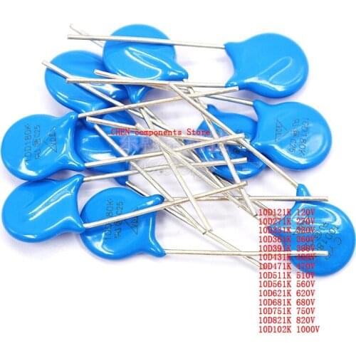 20PCS Varistor 10D121K 271K 331K 361K 391K 431K 471K 511K 561K 621K 681K 751K 821K 102K 120V 270V 330V 360V 390V 430V 470V 510V